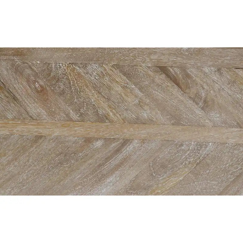 Console traditionnelle de 60 pouces avec étagère inférieure, bois de manguier
