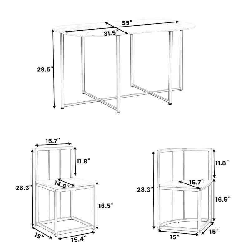 Ensemble table et chaises de salle à manger 7 pièces