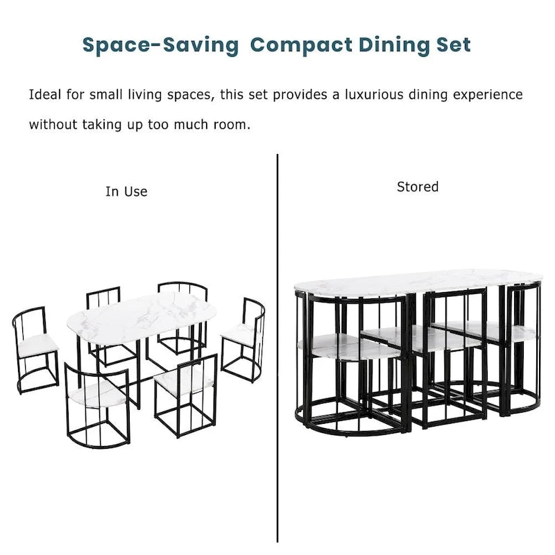 Ensemble table et chaises de salle à manger 7 pièces