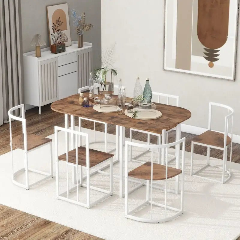 Ensemble table et chaises de salle à manger 7 pièces