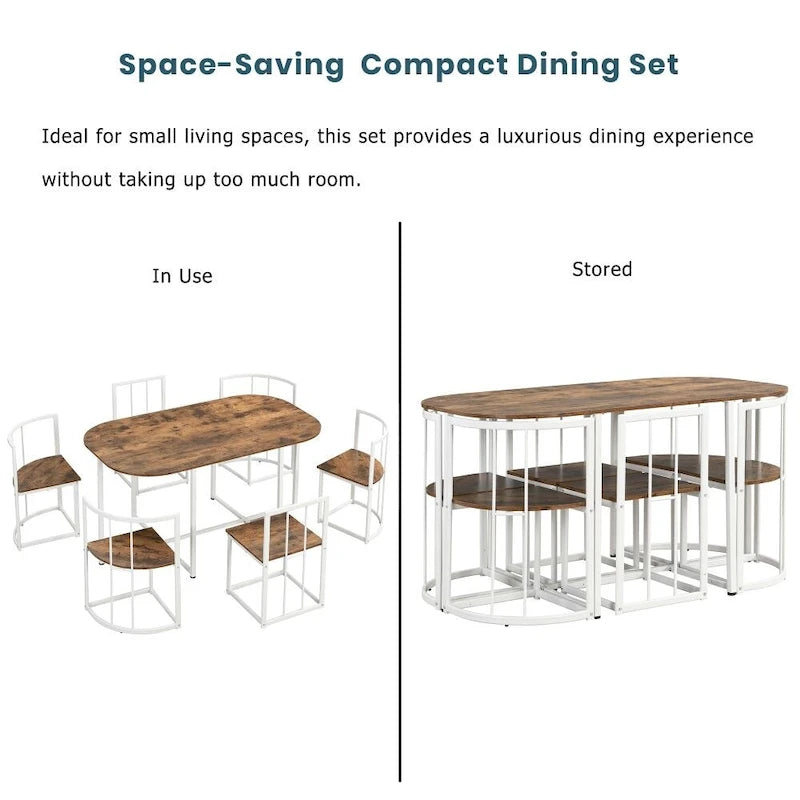 Ensemble table et chaises de salle à manger 7 pièces
