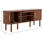 Meuble TV 2 portes tambour et 1 porte vitrée - 59Lx15Px24H