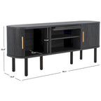 Meuble TV 2 portes tambour et 1 porte vitrée - 59Lx15Px24H