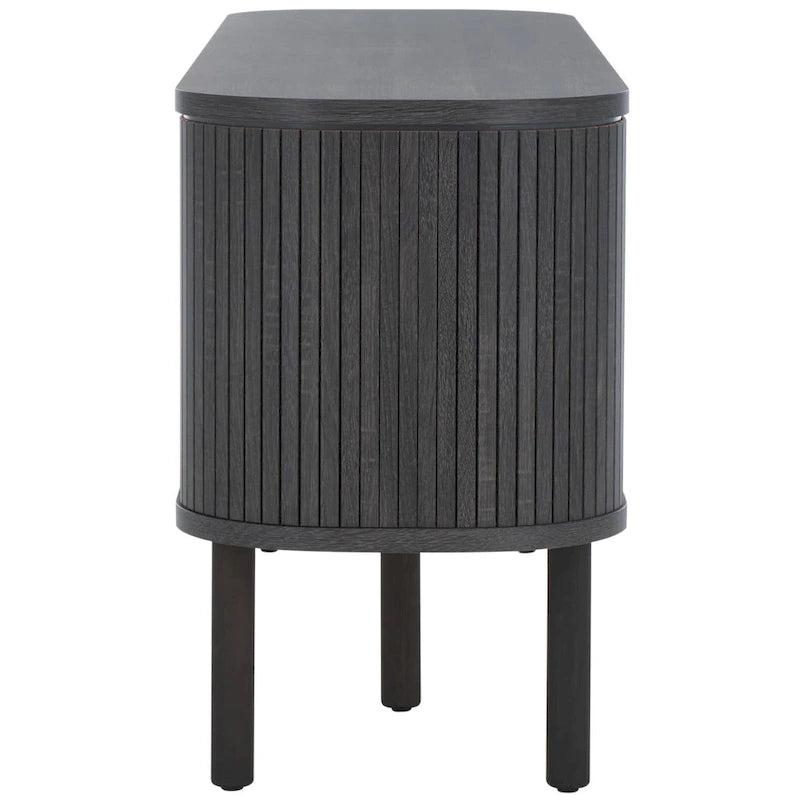Meuble TV 2 portes tambour et 1 porte vitrée - 59Lx15Px24H