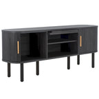 Meuble TV 2 portes tambour et 1 porte vitrée - 59Lx15Px24H