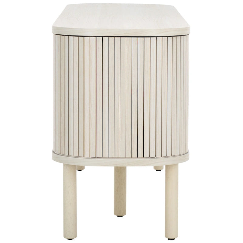Meuble TV 2 portes tambour et 1 porte vitrée - 59Lx15Px24H