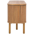 Meuble TV 2 portes tambour et 1 porte vitrée - 59Lx15Px24H