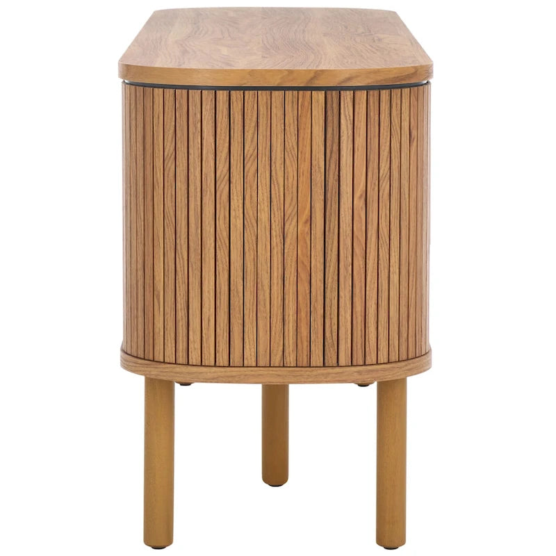 Meuble TV 2 portes tambour et 1 porte vitrée - 59Lx15Px24H