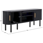 Meuble TV 2 portes tambour et 1 porte vitrée - 59Lx15Px24H