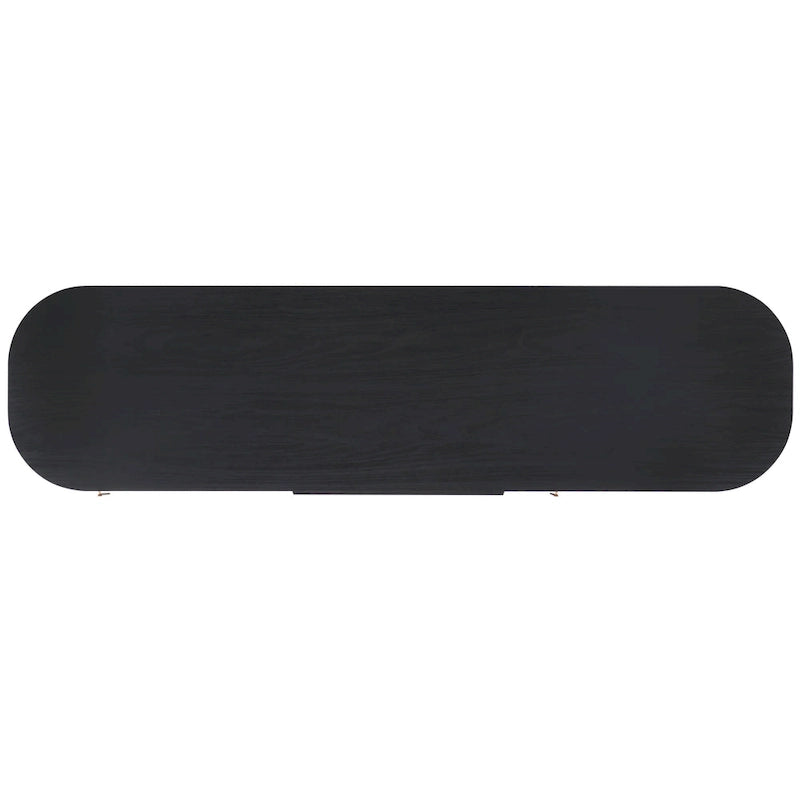Meuble TV 2 portes tambour et 1 porte vitrée - 59Lx15Px24H