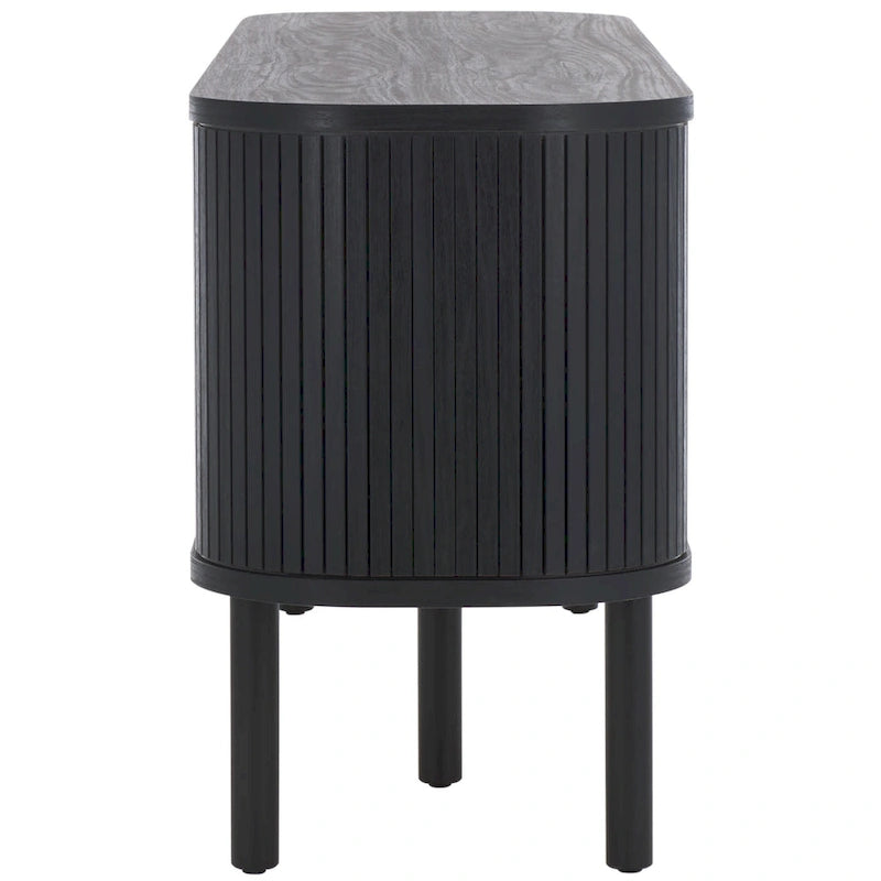 Meuble TV 2 portes tambour et 1 porte vitrée - 59Lx15Px24H