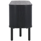 Meuble TV 2 portes tambour et 1 porte vitrée - 59Lx15Px24H