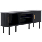 Meuble TV 2 portes tambour et 1 porte vitrée - 59Lx15Px24H