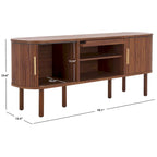 Meuble TV 2 portes tambour et 1 porte vitrée - 59Lx15Px24H