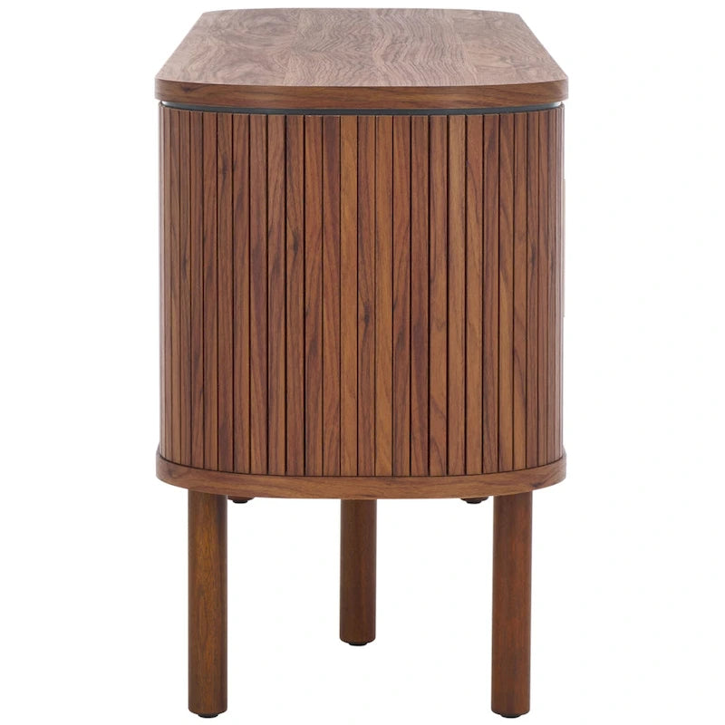 Meuble TV 2 portes tambour et 1 porte vitrée - 59Lx15Px24H