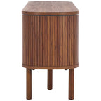 Meuble TV 2 portes tambour et 1 porte vitrée - 59Lx15Px24H